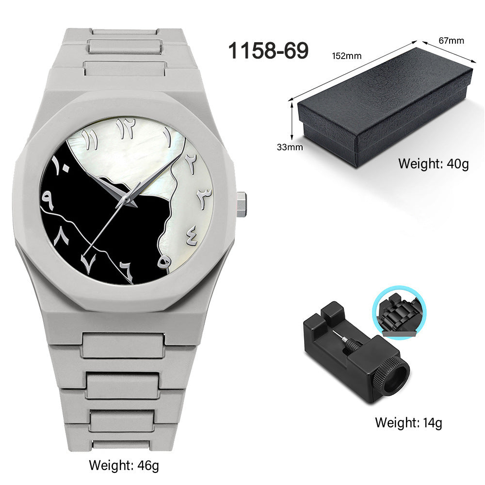 Men's Waterproof Quartz Watch with Plastic Strap