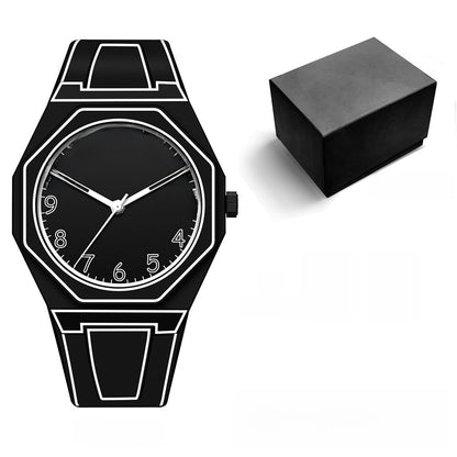Men's Waterproof Quartz Watch with Plastic Strap