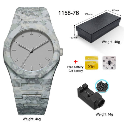 Men's Waterproof Quartz Watch with Plastic Strap