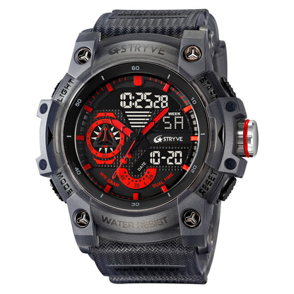 Men's Waterproof Sports Watch with Luminous Dual Display