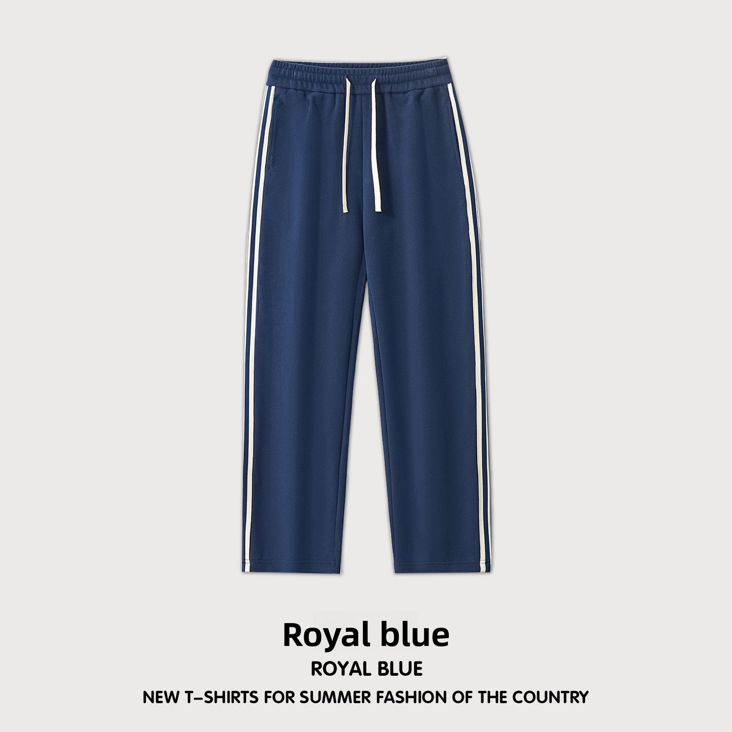 Men's Wide Leg Casual Pants Heavyweight Striped Trousers
