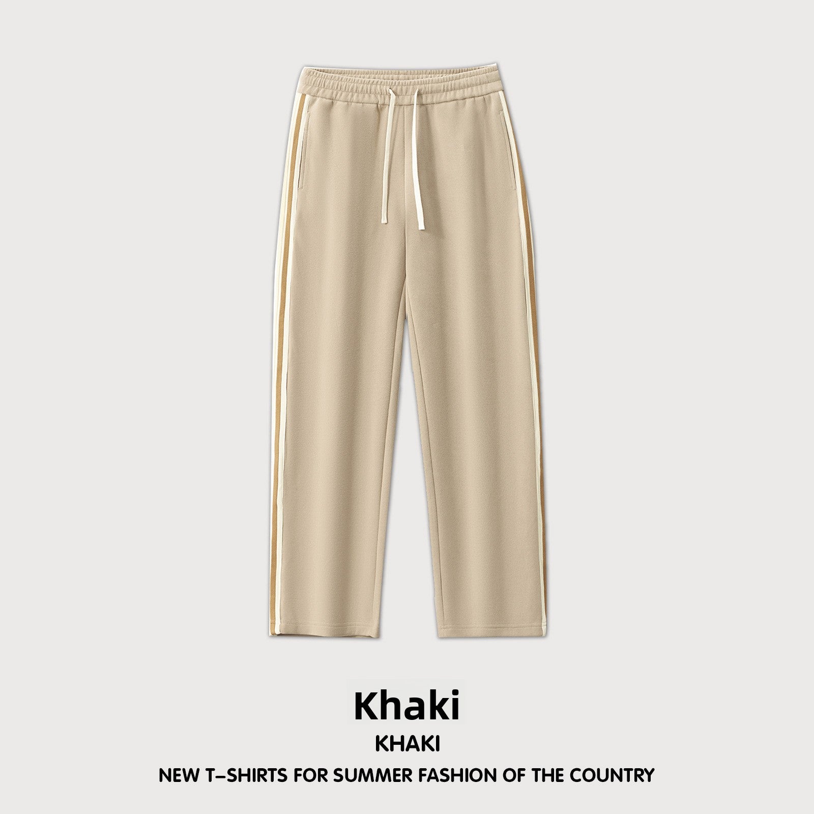 Men's Wide Leg Casual Pants Heavyweight Striped Trousers