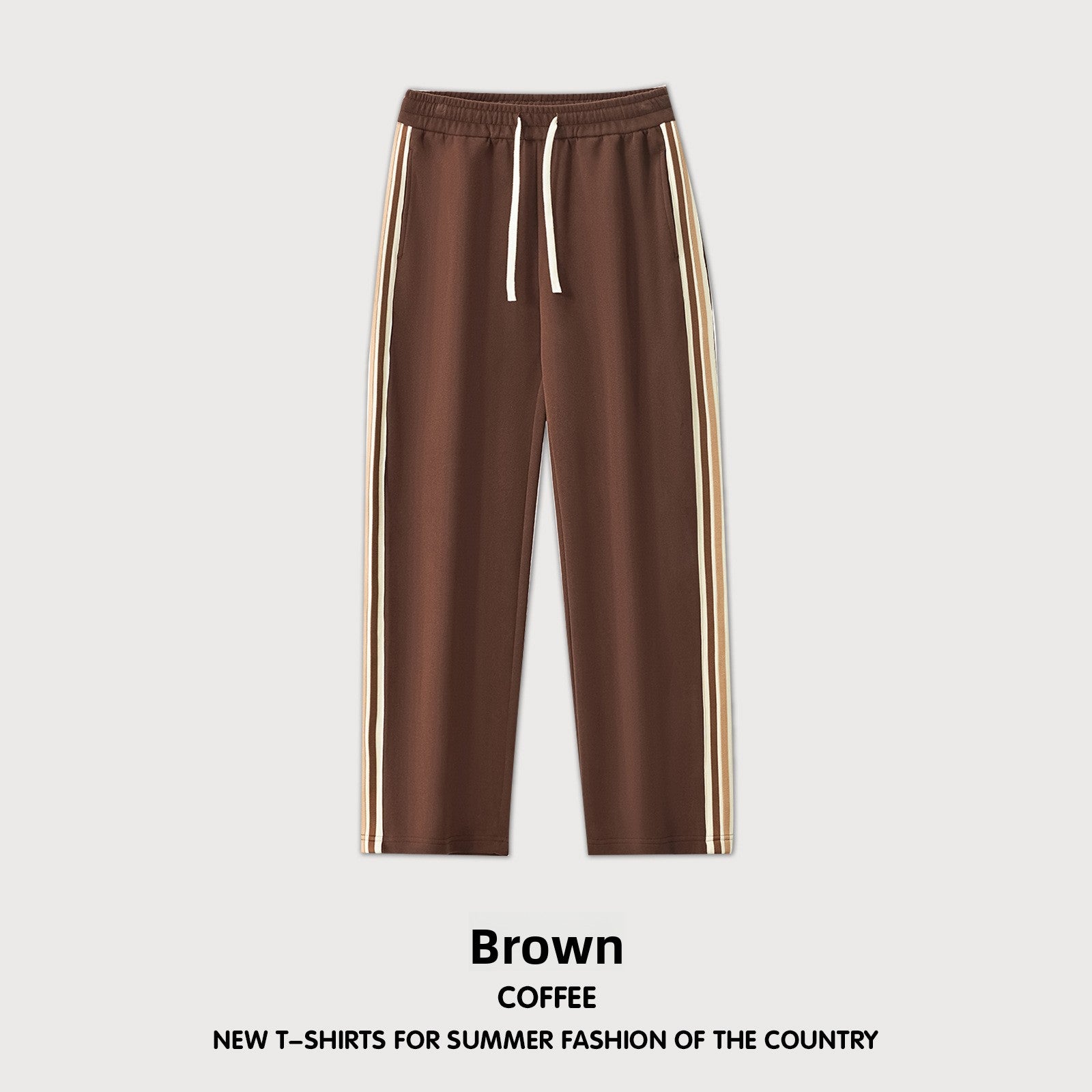 Men's Wide Leg Casual Pants Heavyweight Striped Trousers