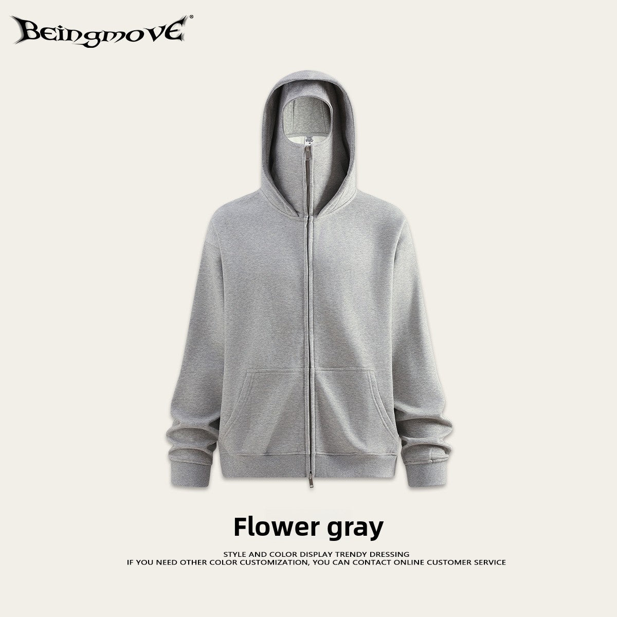 Men's Windproof Hooded Sweatshirt with Face Mask