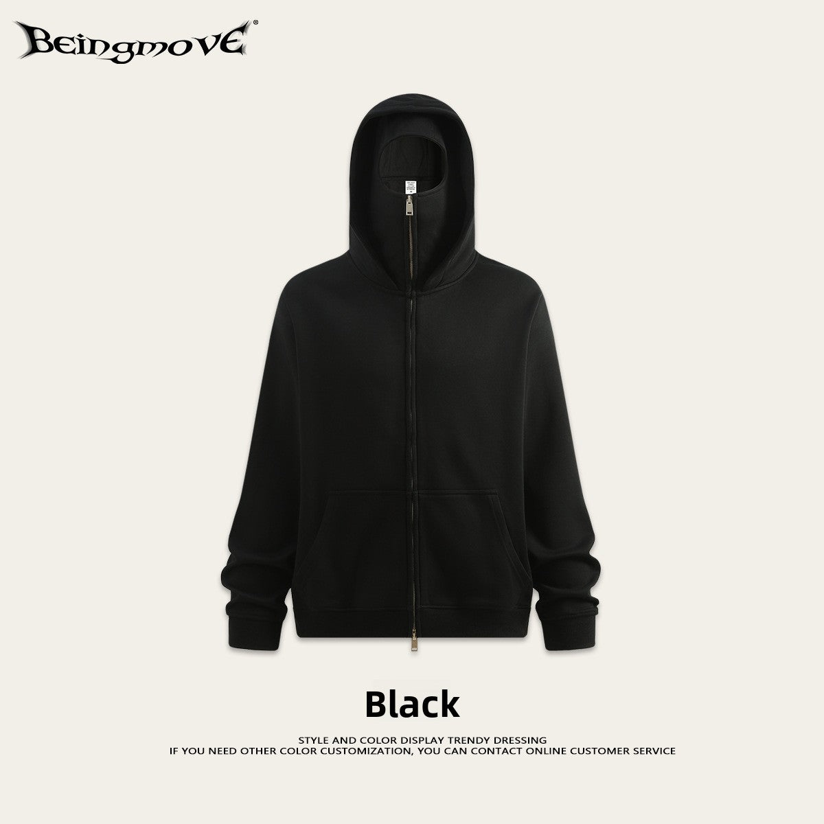 Men's Windproof Hooded Sweatshirt with Face Mask