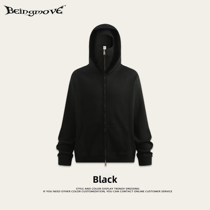 Men's Windproof Hooded Sweatshirt with Face Mask