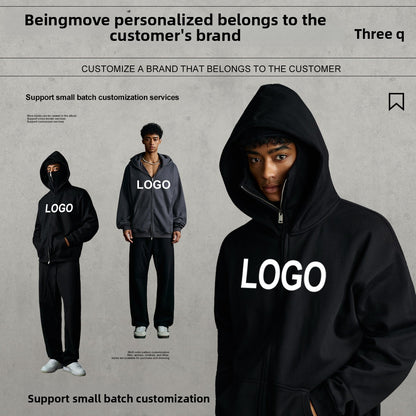 Men's Windproof Hooded Sweatshirt with Face Mask