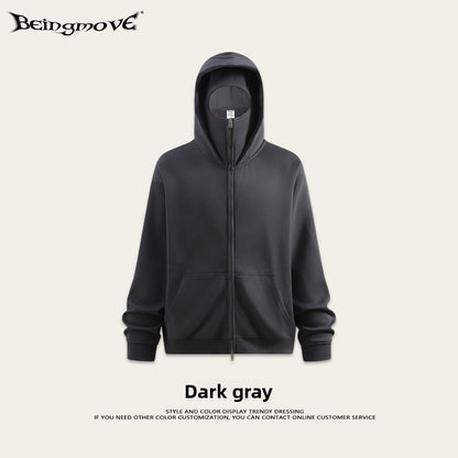 Men's Windproof Hooded Sweatshirt with Face Mask