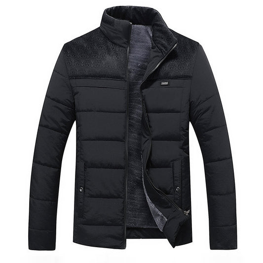 Men's Winter Cotton Jacket Plaid Business Casual