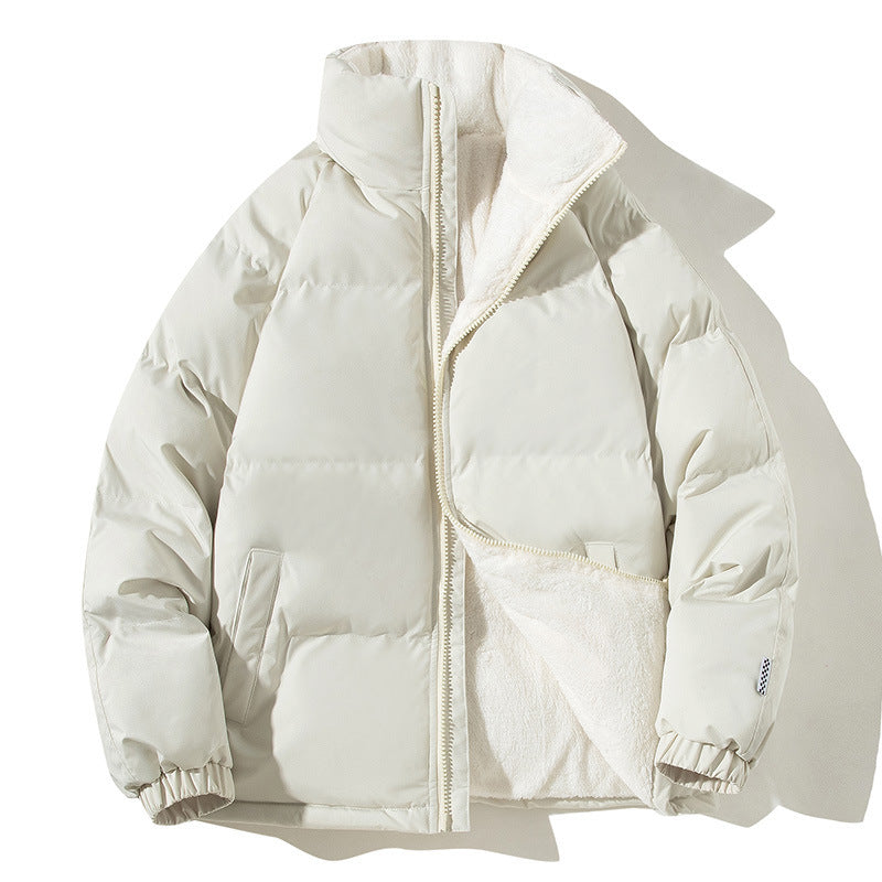 Men's Winter Cotton Padded Jacket with Stand Collar