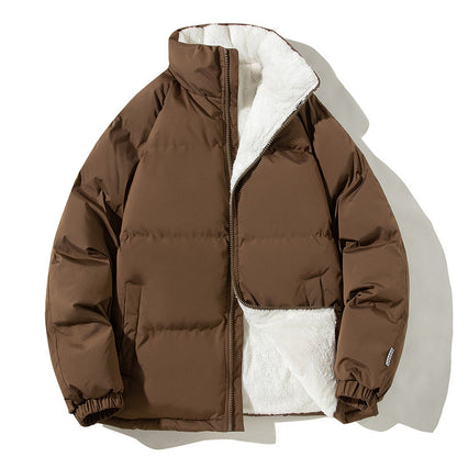 Men's Winter Cotton Padded Jacket with Stand Collar