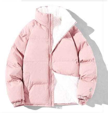 Men's Winter Cotton Padded Jacket with Stand Collar