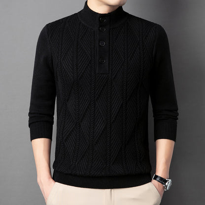 Men's Winter Stand Collar Knitted Sweater Thickened Warm Pullover