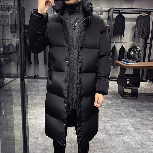 Men's Winter Thickened Cotton-Padded Jacket Long Coat