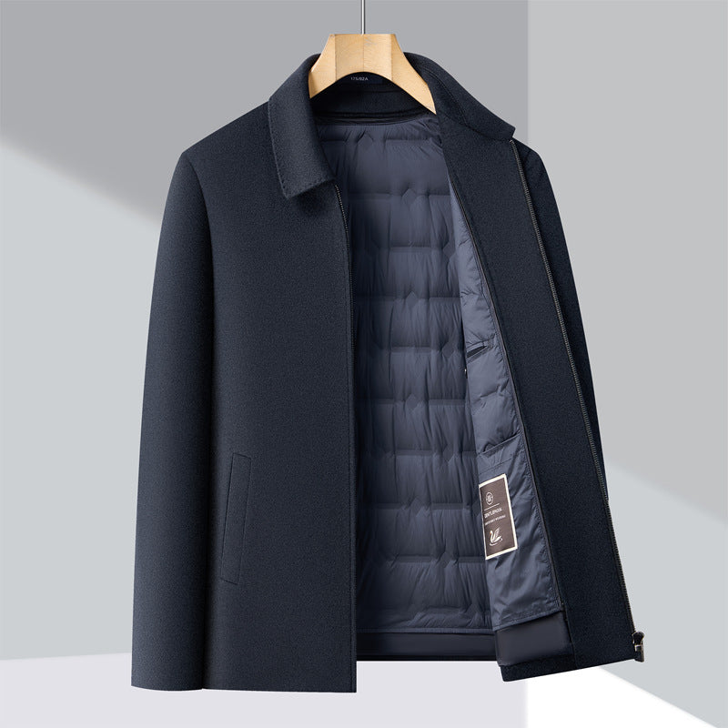 Men's Wool Blend Lapel Jacket