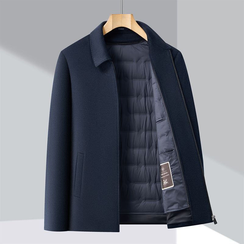 Men's Wool Blend Lapel Jacket
