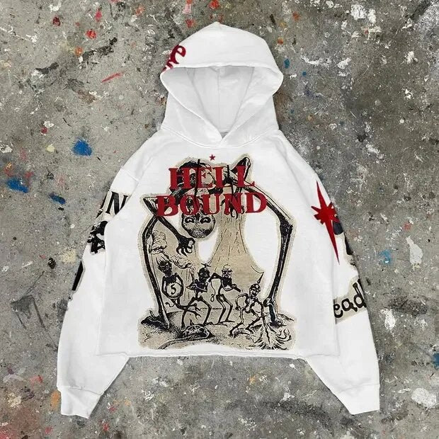 Men's Y2K Hip Hop 3D Print Loose Hoodie