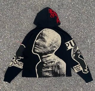 Men's Y2K Hip Hop 3D Print Loose Hoodie