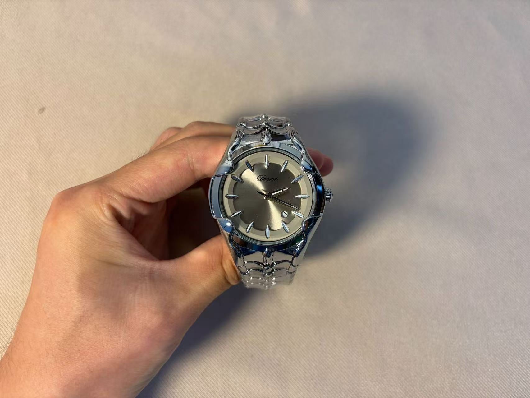 Men's Y2K Style Quartz Watch with Wormhole Dial