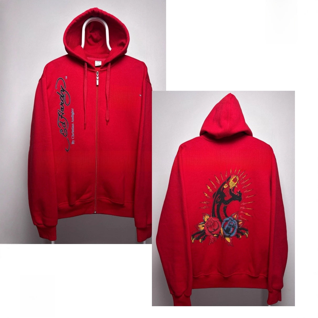 Men's Zip Hoodie Tiger Print Sweatshirt