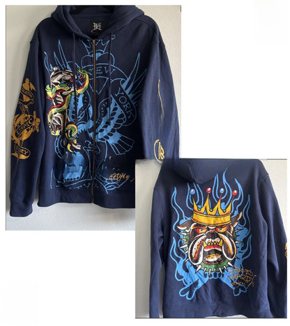 Men's Zip Hoodie Tiger Print Sweatshirt