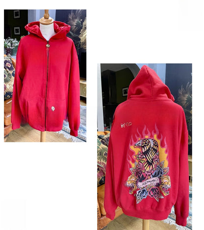 Men's Zip Hoodie Tiger Print Sweatshirt