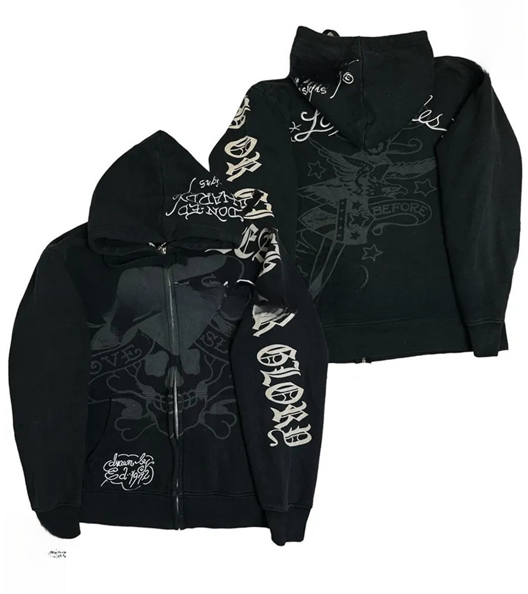 Men's Zip Hoodie Tiger Print Sweatshirt
