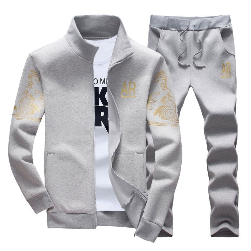 Men's Zipper Jacket and Trousers Set