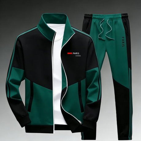 Men's Zipper Jacket and Trousers Set