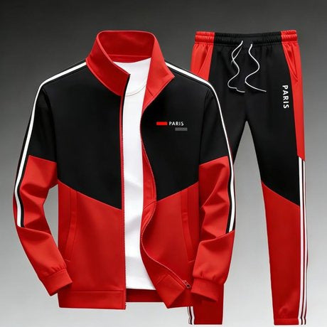 Men's Zipper Jacket and Trousers Set