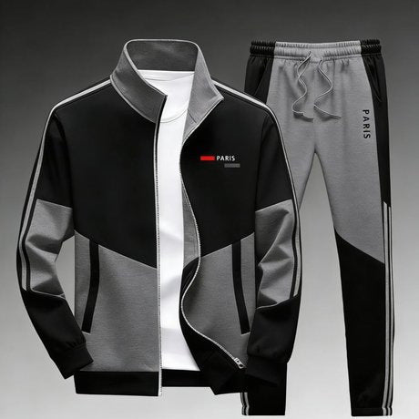 Men's Zipper Jacket and Trousers Set