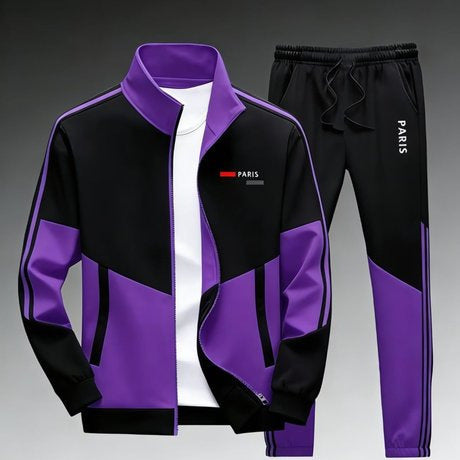 Men's Zipper Jacket and Trousers Set