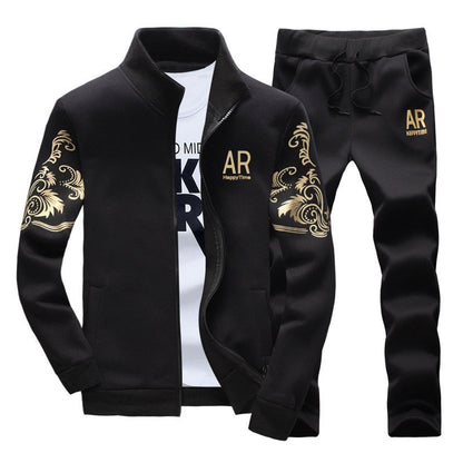 Men's Zipper Jacket and Trousers Set