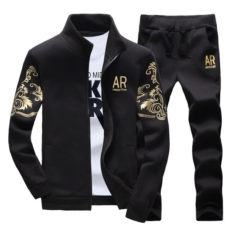 Men's Zipper Jacket and Trousers Set