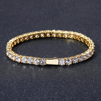 Men's Zircon Tennis Bracelet with Spring Clasp