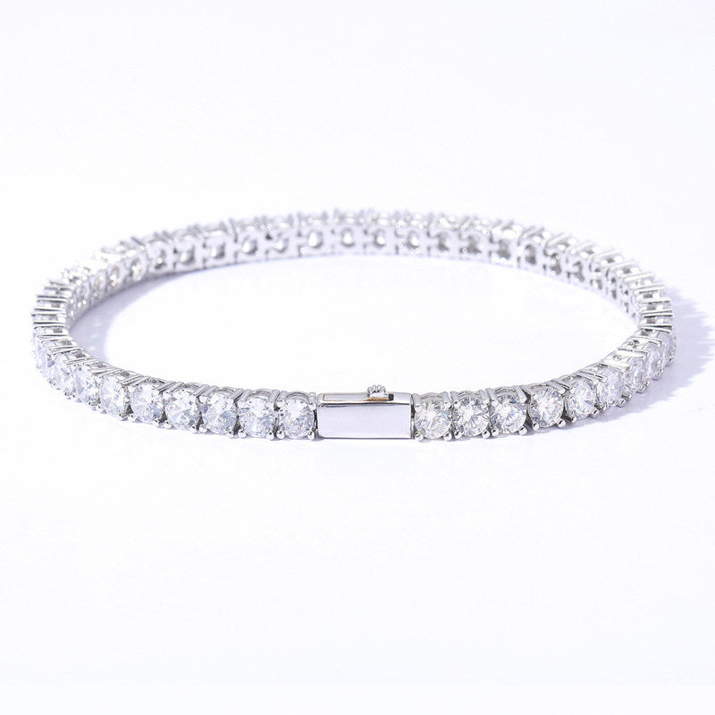 Men's Zircon Tennis Bracelet with Spring Clasp