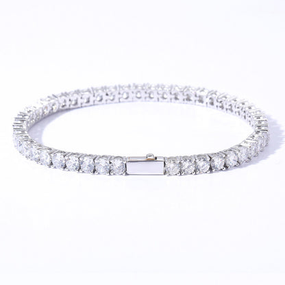 Men's Zircon Tennis Bracelet with Spring Clasp