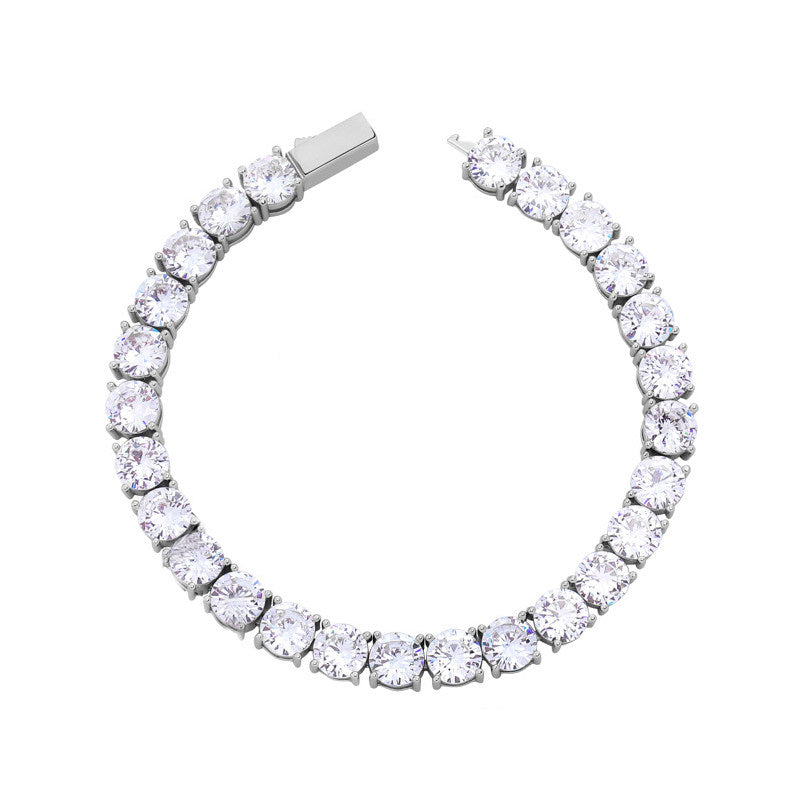 Men's Zircon Tennis Bracelet with Spring Clasp