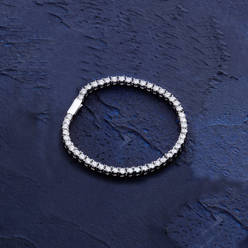 Men's Zircon Tennis Bracelet with Spring Clasp