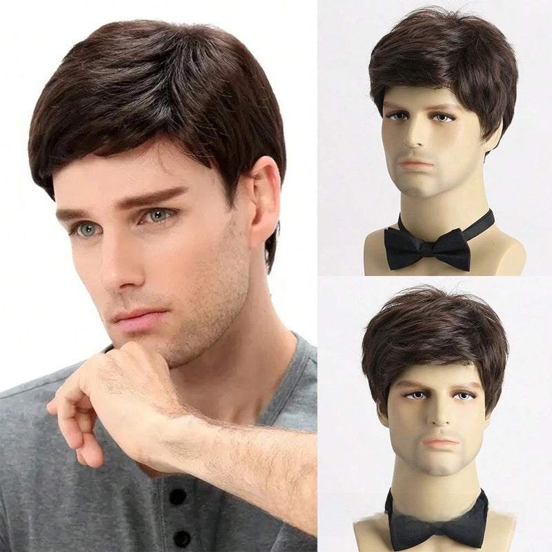 Men Short Curly Synthetic Wig
