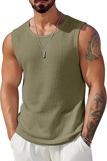 Men Sleeveless Vest Tank Top Breathable Summer Casual