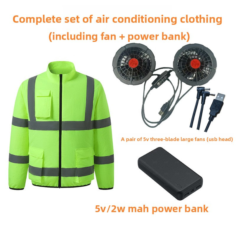 Men Summer Work Fan Vest Sun Protection Air Conditioning Clothing