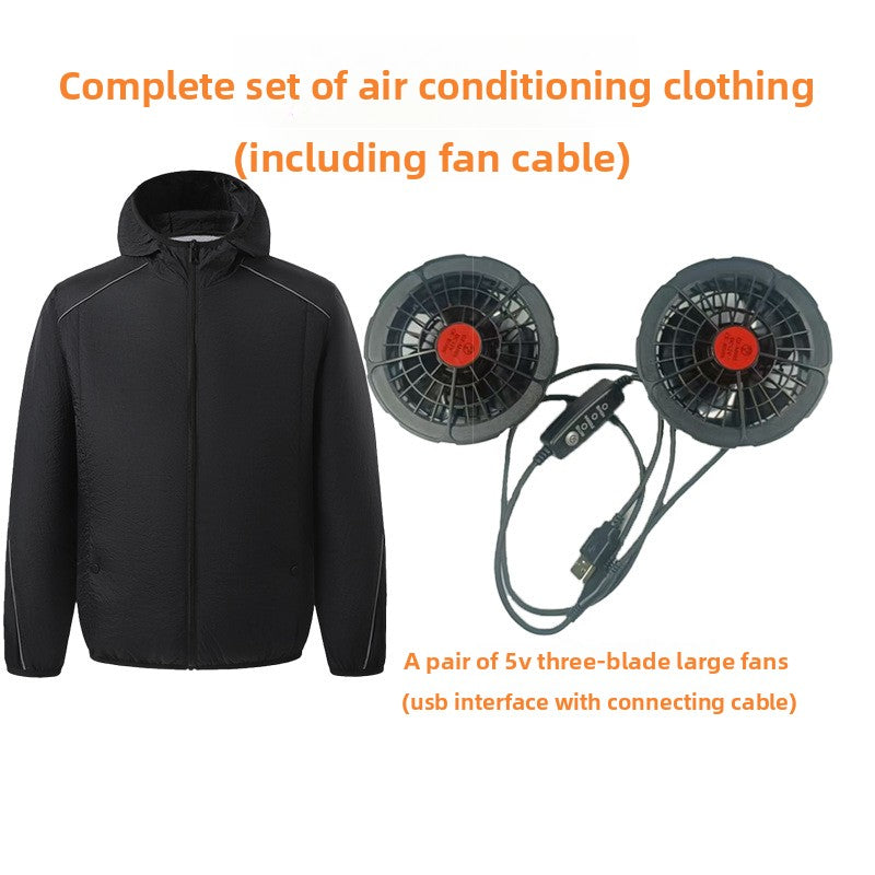 Men Summer Work Fan Vest Sun Protection Air Conditioning Clothing