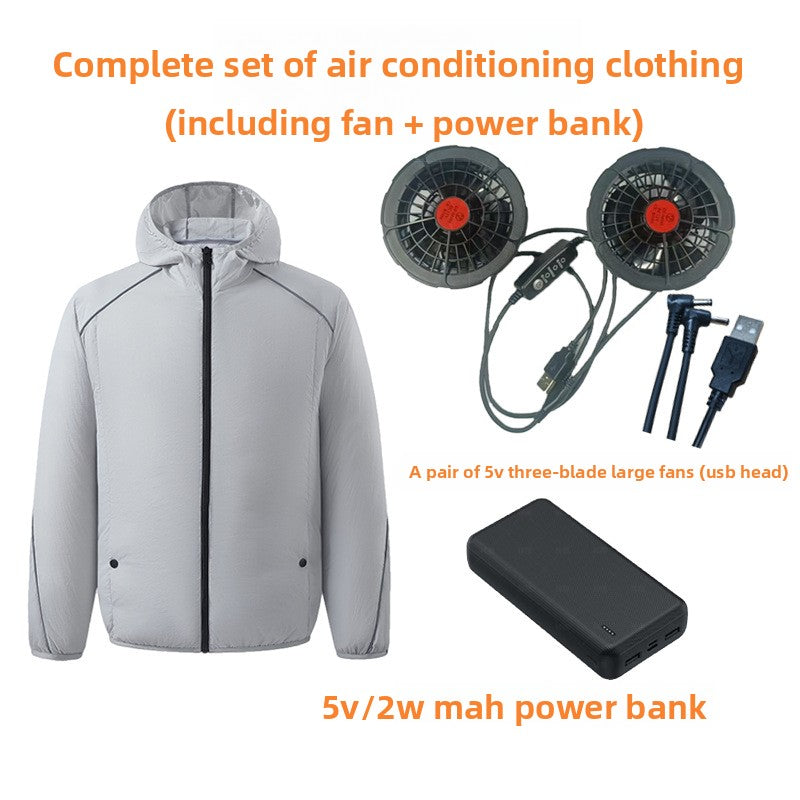 Men Summer Work Fan Vest Sun Protection Air Conditioning Clothing