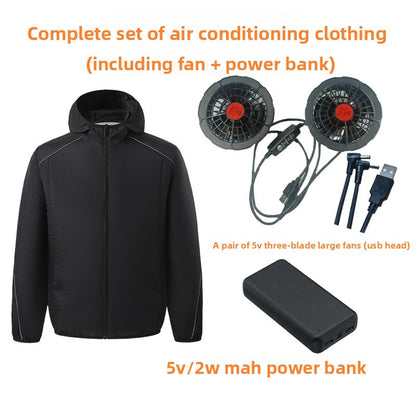 Men Summer Work Fan Vest Sun Protection Air Conditioning Clothing