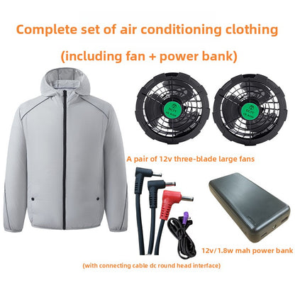 Men Summer Work Fan Vest Sun Protection Air Conditioning Clothing