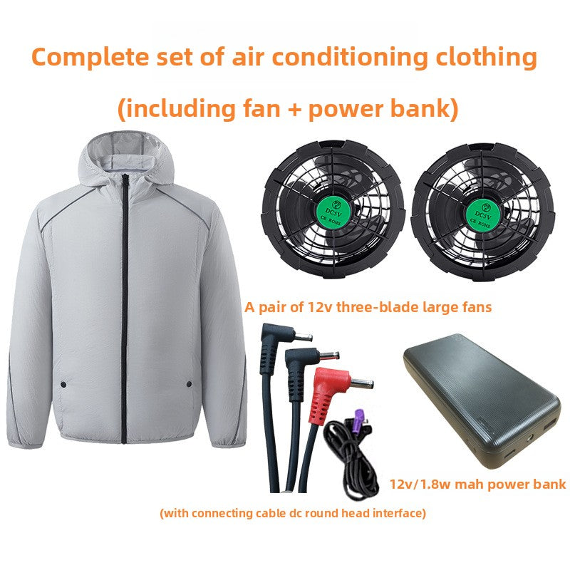 Men Summer Work Fan Vest Sun Protection Air Conditioning Clothing