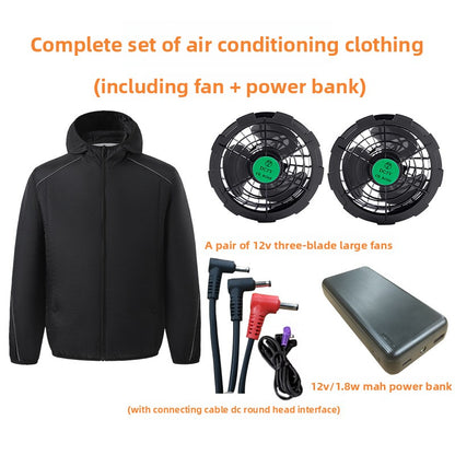 Men Summer Work Fan Vest Sun Protection Air Conditioning Clothing