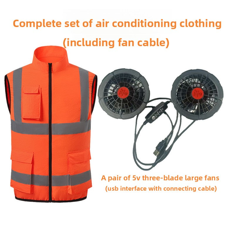 Men Summer Work Fan Vest Sun Protection Air Conditioning Clothing