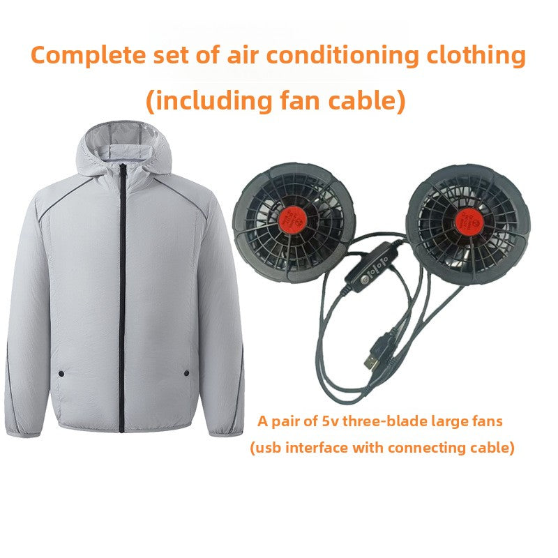 Men Summer Work Fan Vest Sun Protection Air Conditioning Clothing